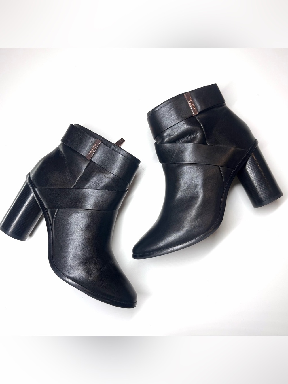 Ted Baker Women’s Matyna Black Leather Ankle Boots Size- 37.5 / U.S 7